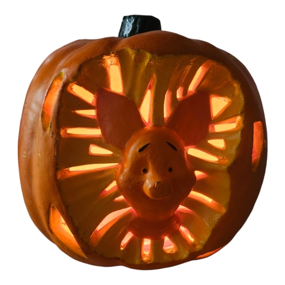 RARE Disney Halloween Winnie the Pooh PIGLET Jack O Lantern Light Foam Mold - Picture 2 of 8